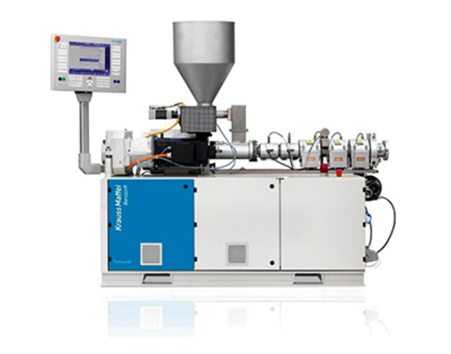 KraussMaffei makes small-scale extruders that can be used in the lab.