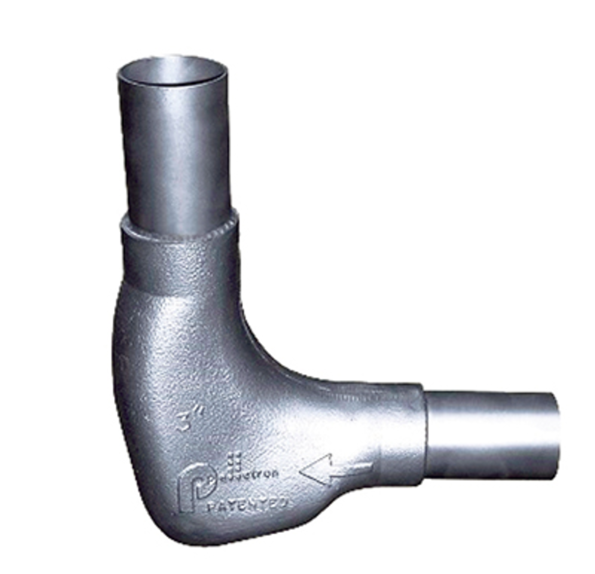 The Pellbow pipe elbow creates a soft-impact zone with no grinding action, preventing damage to resin and pipe.