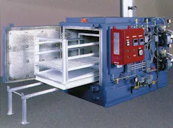 PCT has specially configured a pyrolysis oven for cleaning blown film dies. PCT has specially configured a pyrolysis oven for cleaning blown film dies.
