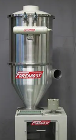 Foremost's filtered receiving cyclone system incorporates the abilities of a cyclone with a dust collector. Foremost's filtered receiving cyclone system incorporates the abilities of a cyclone with a dust collector.