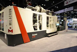 Milacron, a maker of injection presses, extruders and auxiliary systems, as well as molds, has been sold to Hillenbrand, the owner of Coperion. One of Milacron's presses is displayed at its NPE2018 booth. Milacron, a maker of injection presses, extruders and auxiliary systems, as well as molds, has been sold to Hillenbrand, the owner of Coperion. One of Milacron's presses is displayed at its NPE2018 booth.