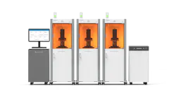 Figure 4 printers from 3D Systems can be connected and run by a single computer. Figure 4 printers from 3D Systems can be connected and run by a single computer.