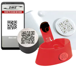 DME's new mold inserts permanently embed a QR code into molded products. DME's new mold inserts permanently embed a QR code into molded products.