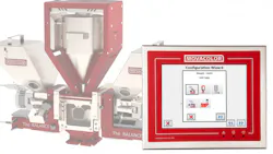 Movacolor's configuration wizard guides users through feeder and dosing setup. Movacolor's configuration wizard guides users through feeder and dosing setup.