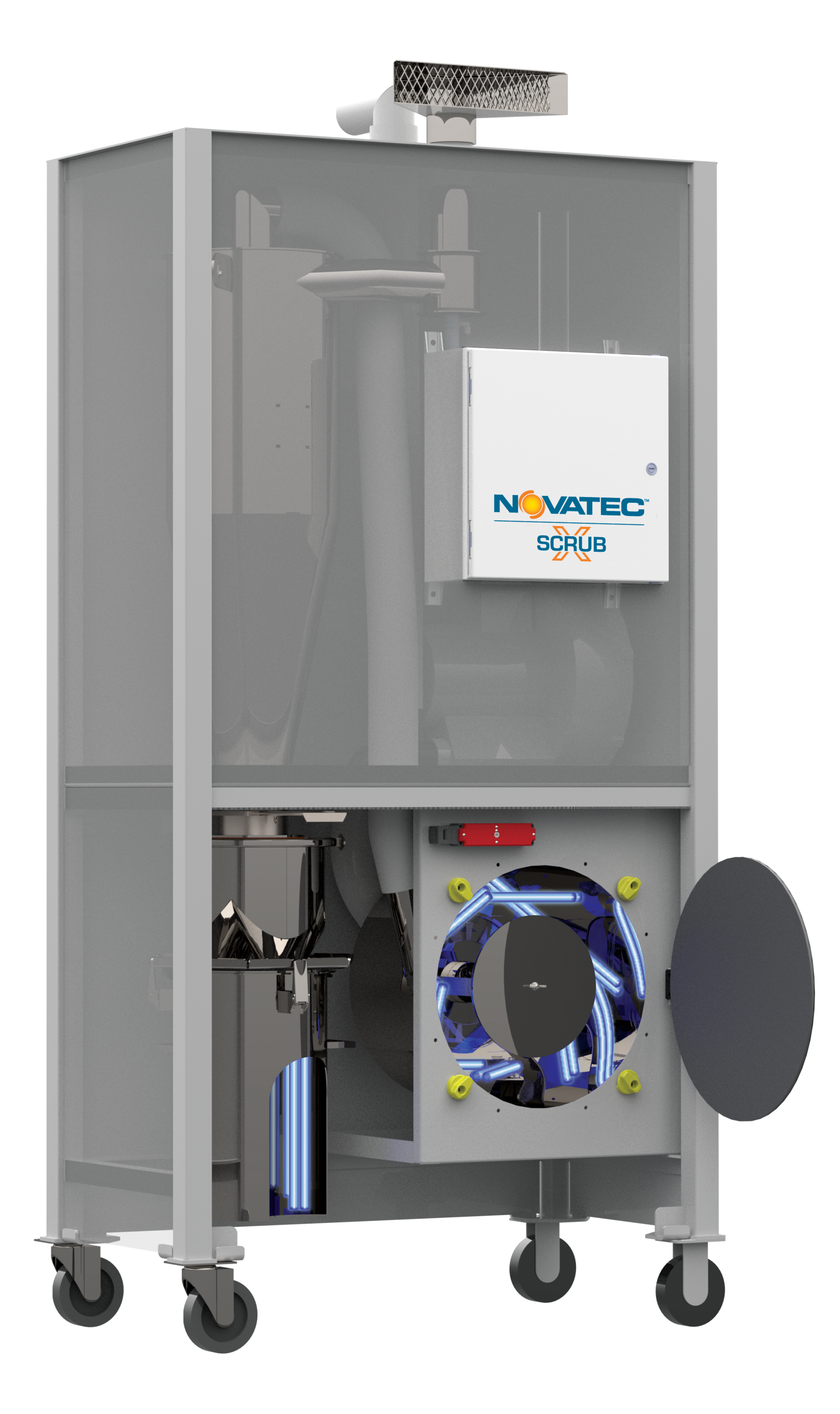 Novatec's ScrubX system removes and sanitizes air-borne particulates.