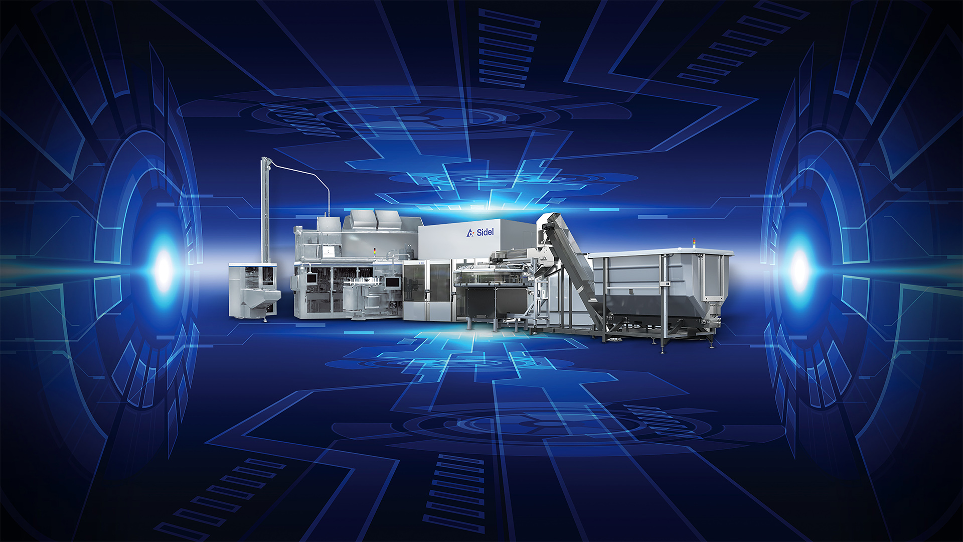 Sidel's new Super Combi Compact line is designed to take up less space than its Super Combi, but still provides an all-in-one system for making, filling and capping tens of thousands of bottles an hour with noncarbonated water.