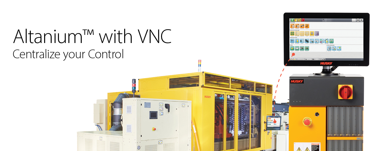 Husky's Altanium mold controller has been upgraded with virtual network computing technology.