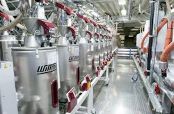 Wittmann Battenfeld's central drying system includes Silmax hoppers and FeedMax loaders. Wittmann Battenfeld's central drying system includes Silmax hoppers and FeedMax loaders.