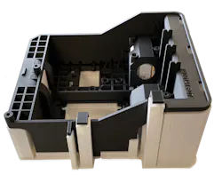 Rize executives say that parts made through 3-D printing can display geometries that are not possible to produce through traditional methods, such as injection molding. This part was made on the company's new 7XC printer. Rize executives say that parts made through 3-D printing can display geometries that are not possible to produce through traditional methods, such as injection molding. This part was made on the company's new 7XC printer.