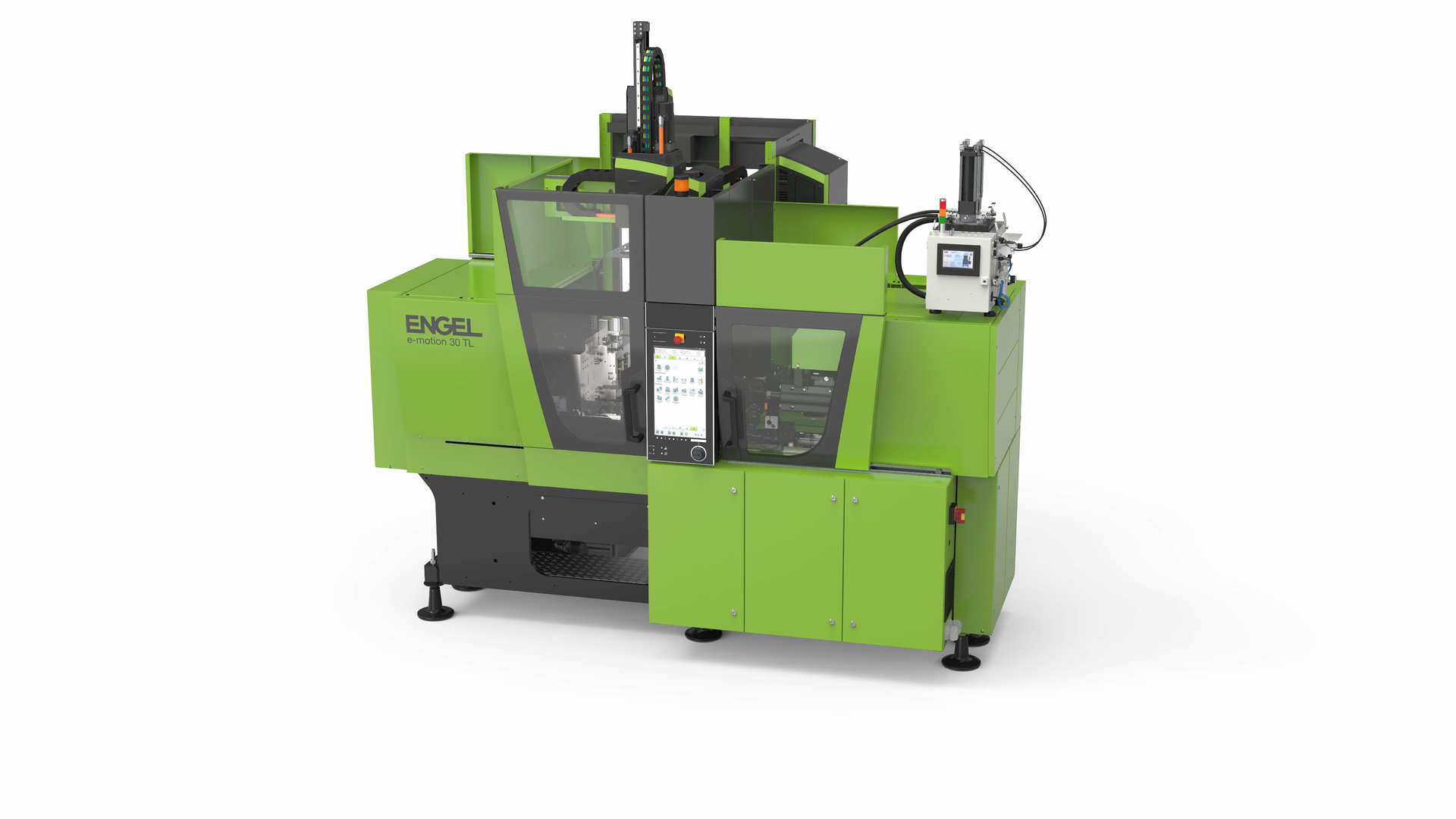 At its live e-xperience in October, Engel used this all-electric, tie-bar-less e-motion 50/30 TL injection molding machine to produce precision ophthalmic parts weighing 0.0013 gram each.