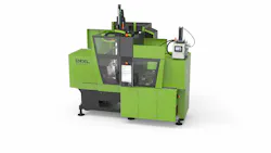 At its live e-xperience in October, Engel used this all-electric, tie-bar-less e-motion 50/30 TL injection molding machine to produce precision ophthalmic parts weighing 0.0013 gram each. At its live e-xperience in October, Engel used this all-electric, tie-bar-less e-motion 50/30 TL injection molding machine to produce precision ophthalmic parts weighing 0.0013 gram each.