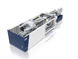 With the recent addition of its Netstal Elios 8800 and 10000 models to four other Elios presses, KraussMaffei has expanded the line’s range of clamping forces from 500 tons to 1,100 tons. Designed for high-volume production of thin-walled packaging, such as high-quality trays, cups, lids, buckets and plant pots, machines in the high-performance series feature fast dry-running cycles and dynamic injection speeds. With the recent addition of its Netstal Elios 8800 and 10000 models to four other Elios presses, KraussMaffei has expanded the line’s range of clamping forces from 500 tons to 1,100 tons. Designed for high-volume production of thin-walled packaging, such as high-quality trays, cups, lids, buckets and plant pots, machines in the high-performance series feature fast dry-running cycles and dynamic injection speeds.