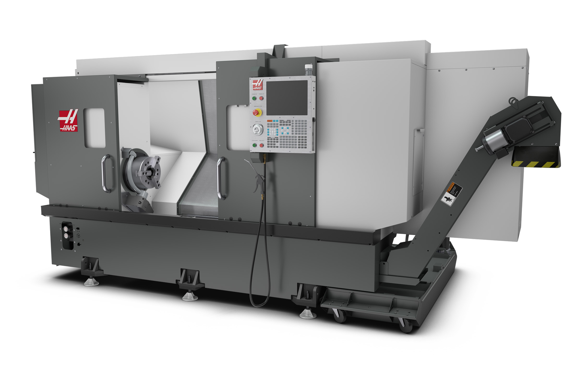 Haas&rsquo; ST-28 family of turning centers offer a high ratio of power to size.