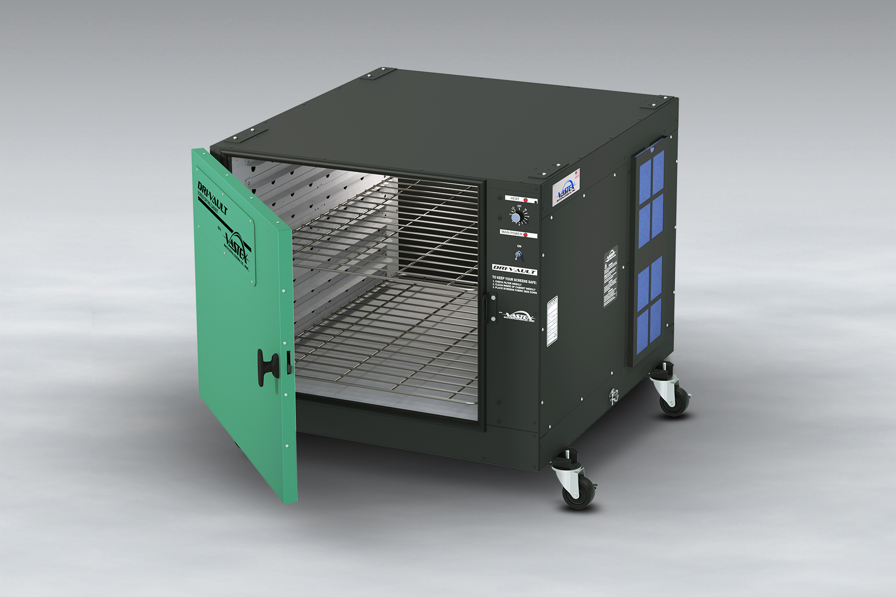 Vastex's Dri-Vault 253610 infrared cabinet oven can reach temperatures up to 230 degrees Fahrenheit.