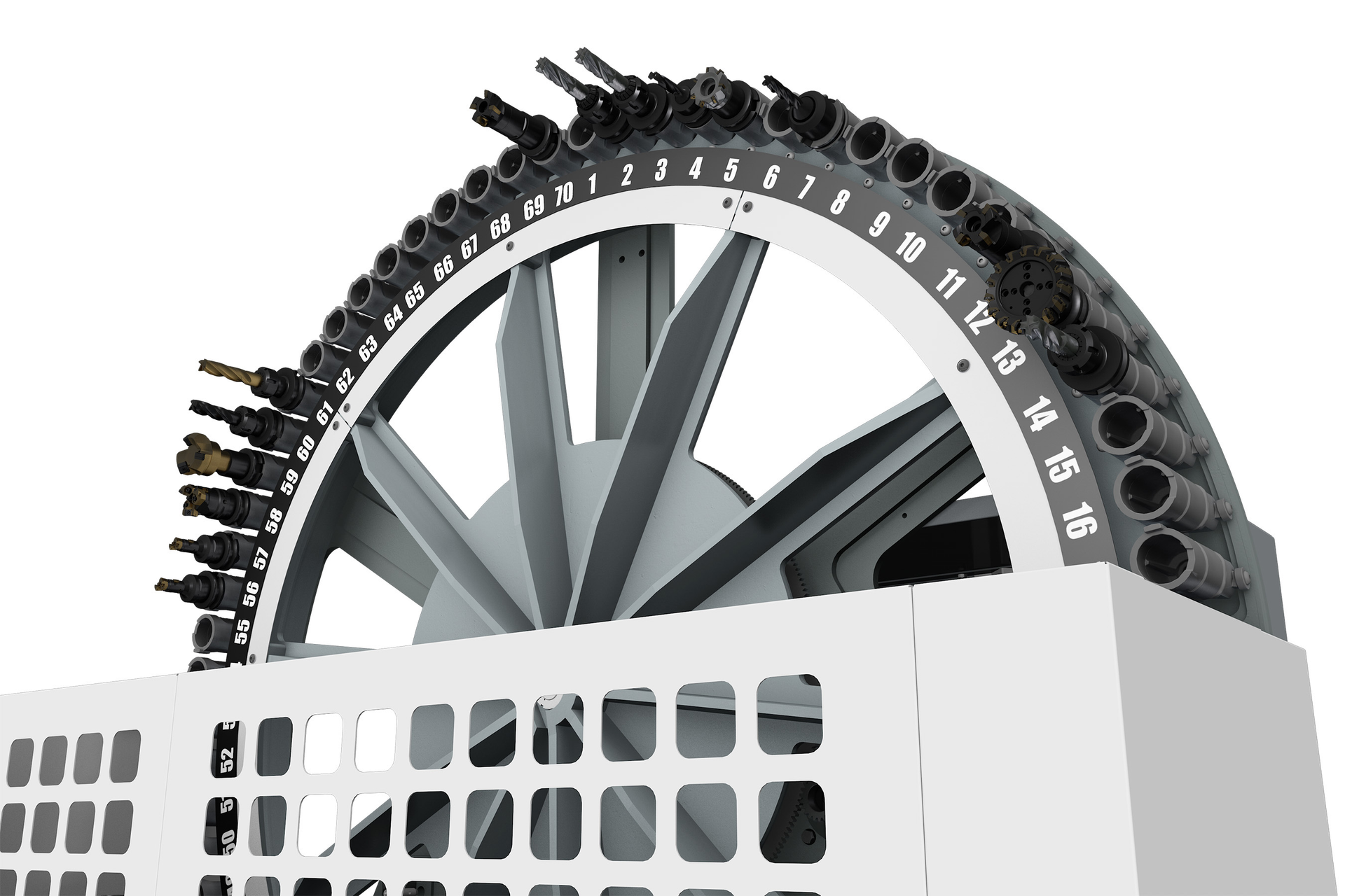 Haas&rsquo; 70+1 side-mount tool changer more than doubles the capacity of its predecessor.