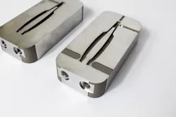 Using its TrueShape system, which combines printing, shaping and sintering to form objects from metal — including production-mold-quality steel — Mantle worked with partners Foster and Westminster Tool to produce molds for surgical forceps. Using its TrueShape system, which combines printing, shaping and sintering to form objects from metal — including production-mold-quality steel — Mantle worked with partners Foster and Westminster Tool to produce molds for surgical forceps.