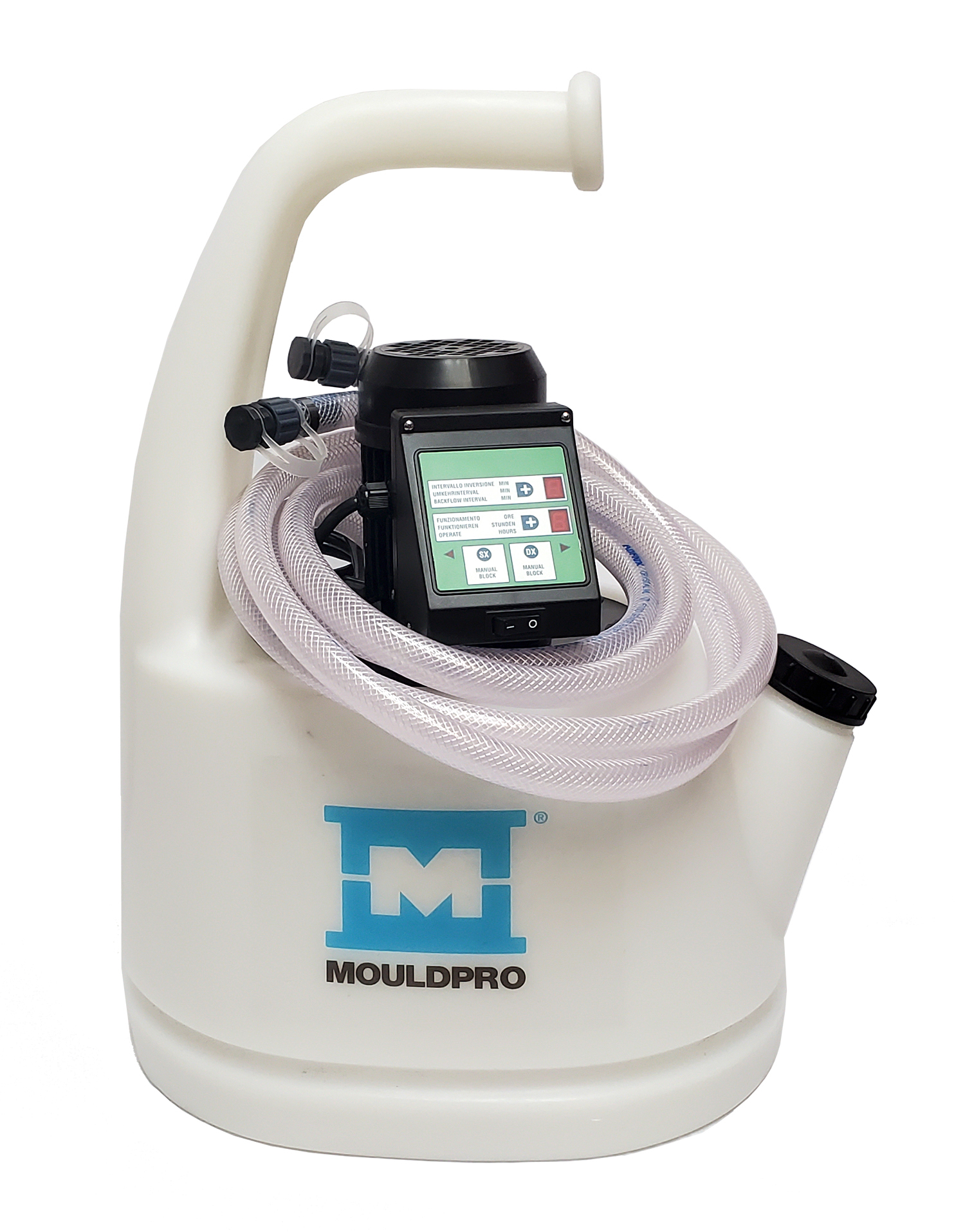 Mouldpro's portable Descaling Pump is easy to use.