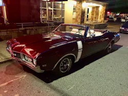 Umberto Catignani takes pride in his maroon 1968 Oldsmobile 442.. Umberto Catignani takes pride in his maroon 1968 Oldsmobile 442..