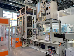 Magic’s largest machine, the MTM 170–S, is a single-stage, all-electric ISBM designed for producing PET bottles. Magic’s largest machine, the MTM 170–S, is a single-stage, all-electric ISBM designed for producing PET bottles.