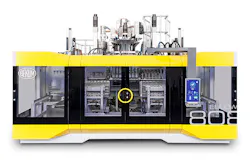 Bekum's new all-electric 8-series extrusion blow molding machines are ideal for manufacturing packages and canisters designed to hold as much as 12 liters. Bekum's new all-electric 8-series extrusion blow molding machines are ideal for manufacturing packages and canisters designed to hold as much as 12 liters.