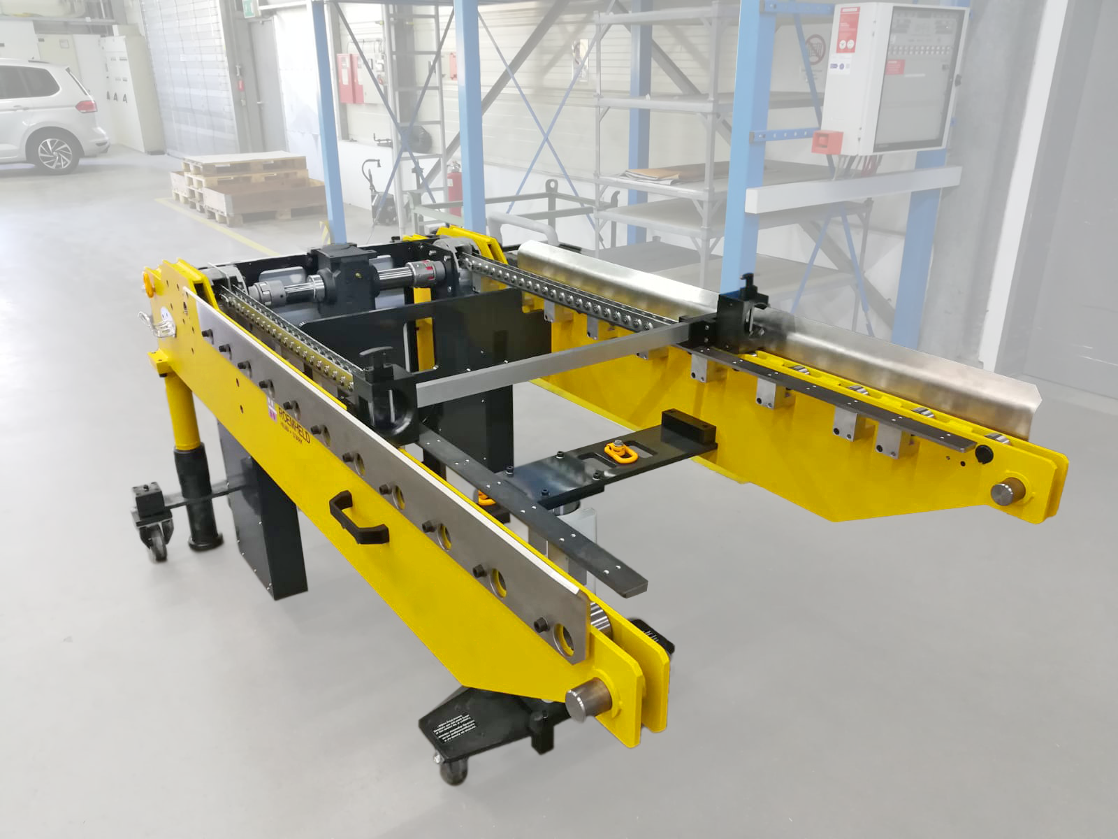 Using a remote, operators can use this unit from Roemheld to change molds in thermoformers.