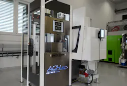 Engel and ACH Solution have teamed up on a demonstration work cell that makes ultra-small parts using a special injection unit and 6mm plunger. Engel and ACH Solution have teamed up on a demonstration work cell that makes ultra-small parts using a special injection unit and 6mm plunger.