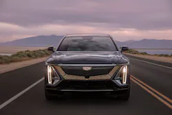 The clear, illuminated front panel on the all-electric Cadillac Lyriq SUV is made from SABIC's Lexan LS1 PC resin. While designers of gas-emissions vehicles use front grills to provide air cooling, they have more flexibility with the features on electric vehicles. On the Cadillac, the feature is more aerodynamic and is designed to increase efficiency and battery range. It is optimized with integrated sensors and a distinctive lighting display. The clear, illuminated front panel on the all-electric Cadillac Lyriq SUV is made from SABIC's Lexan LS1 PC resin. While designers of gas-emissions vehicles use front grills to provide air cooling, they have more flexibility with the features on electric vehicles. On the Cadillac, the feature is more aerodynamic and is designed to increase efficiency and battery range. It is optimized with integrated sensors and a distinctive lighting display.