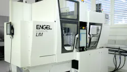 Engel has used a 35-ton e-motion TL injection molding machine to produce 0.001-gram tear duct plugs measuring 0.9mm by 1.7mm. Engel has used a 35-ton e-motion TL injection molding machine to produce 0.001-gram tear duct plugs measuring 0.9mm by 1.7mm.