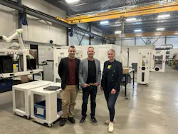 Steve Blanchette, Mathieu Bérubé and Estelle Huguet of CFM Robotique are among the latest sales representatives for Absolute Group and Absolute Robot (ARI), a distributor of injection molding machines and automation in the U.S. and Canada, Steve Blanchette, Mathieu Bérubé and Estelle Huguet of CFM Robotique are among the latest sales representatives for Absolute Group and Absolute Robot (ARI), a distributor of injection molding machines and automation in the U.S. and Canada,