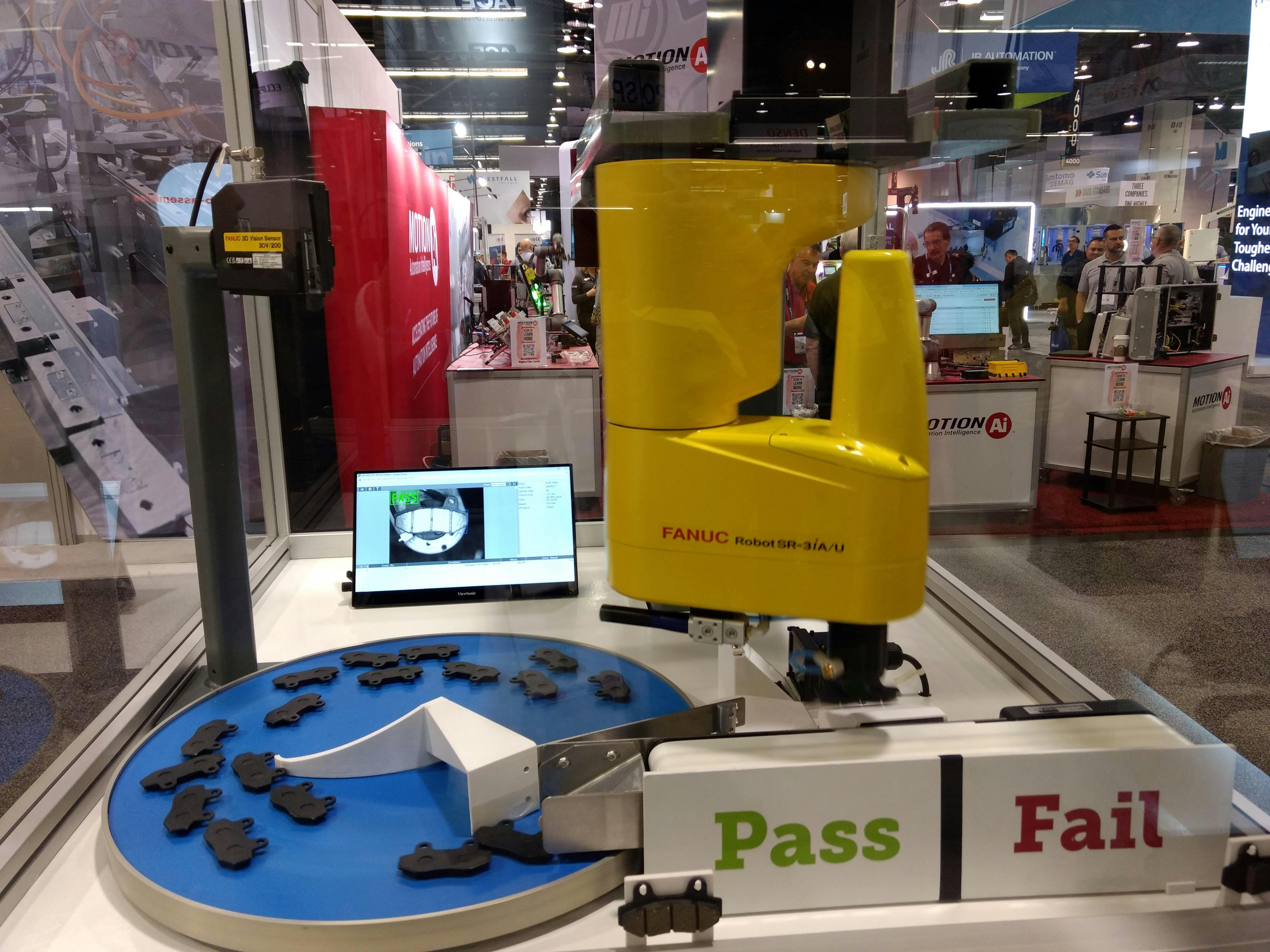 Fanuc's SR-3iA/U SCARA robot has a 6.6-pound payload, and is available with a ceiling mount.