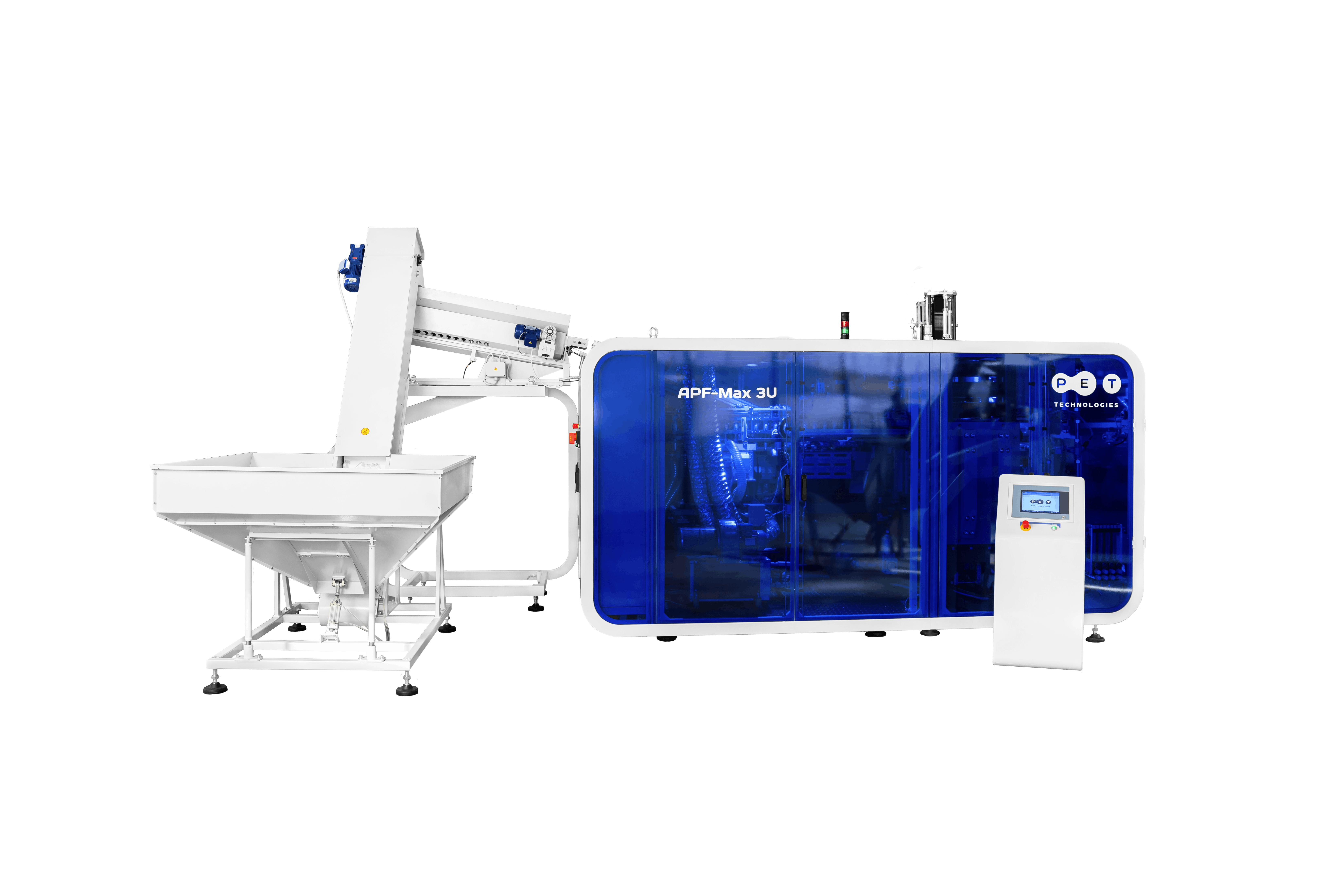 The APF-Max 3U blow molding machine from PET Technologies offers energy efficiency.