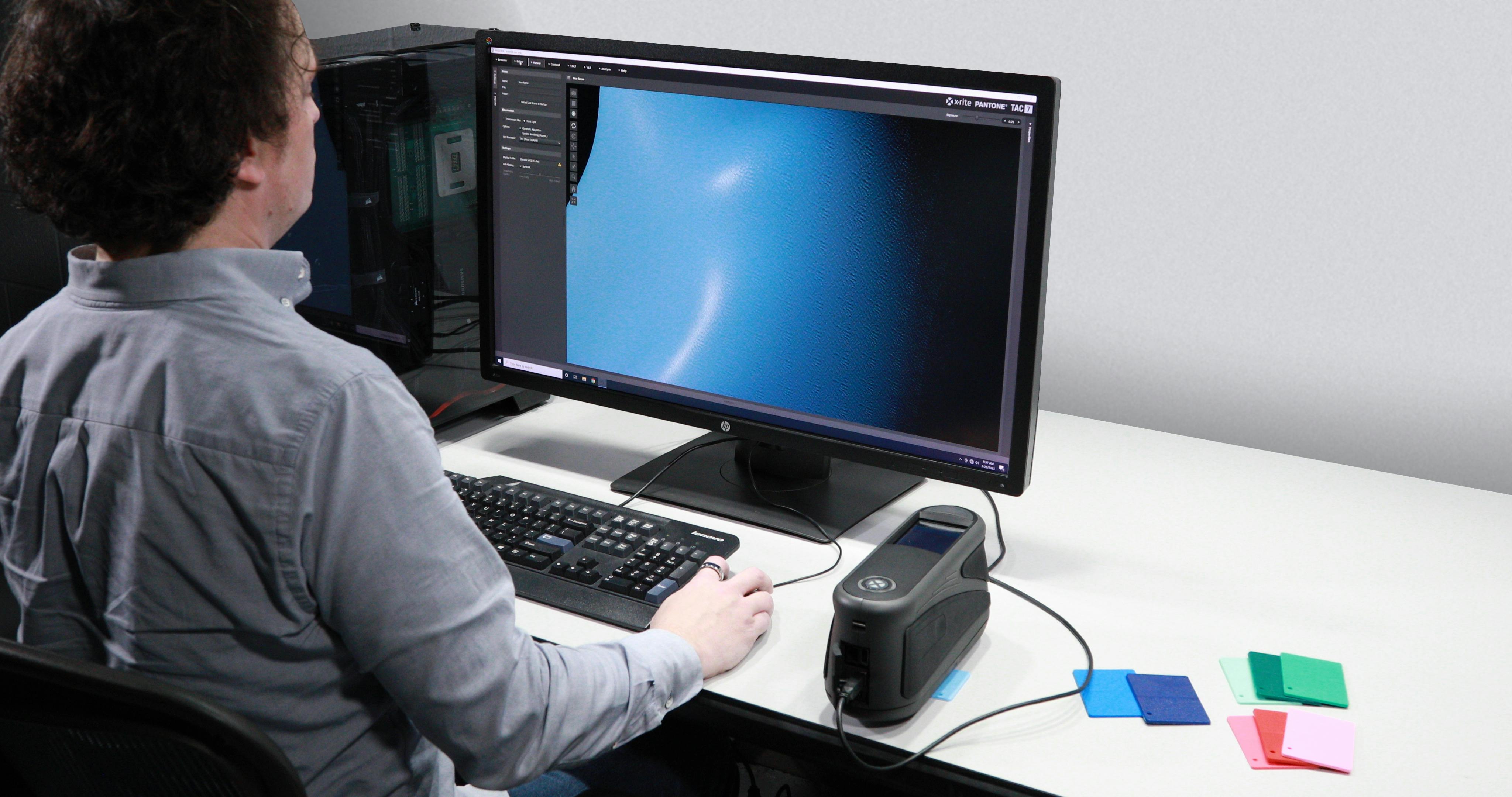 X-Rite's Pantora software can visualize what parts might look like made with different materials.