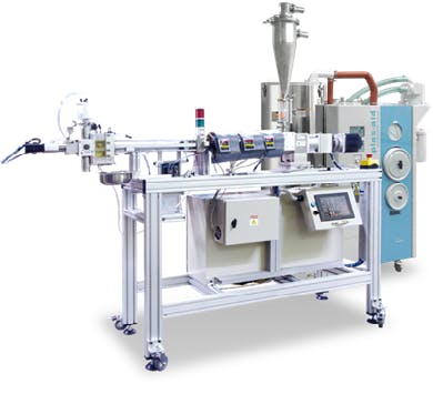 Matsui's Raptor 22 pelletizing system handles a range of expensive engineered resins.