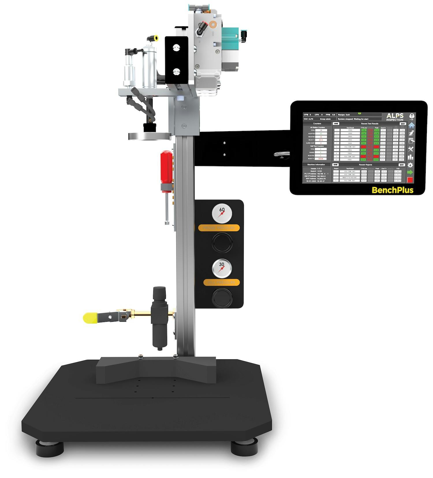 The BenchPlus leak testing system from ALPS Inspection is easy to set up and economical.