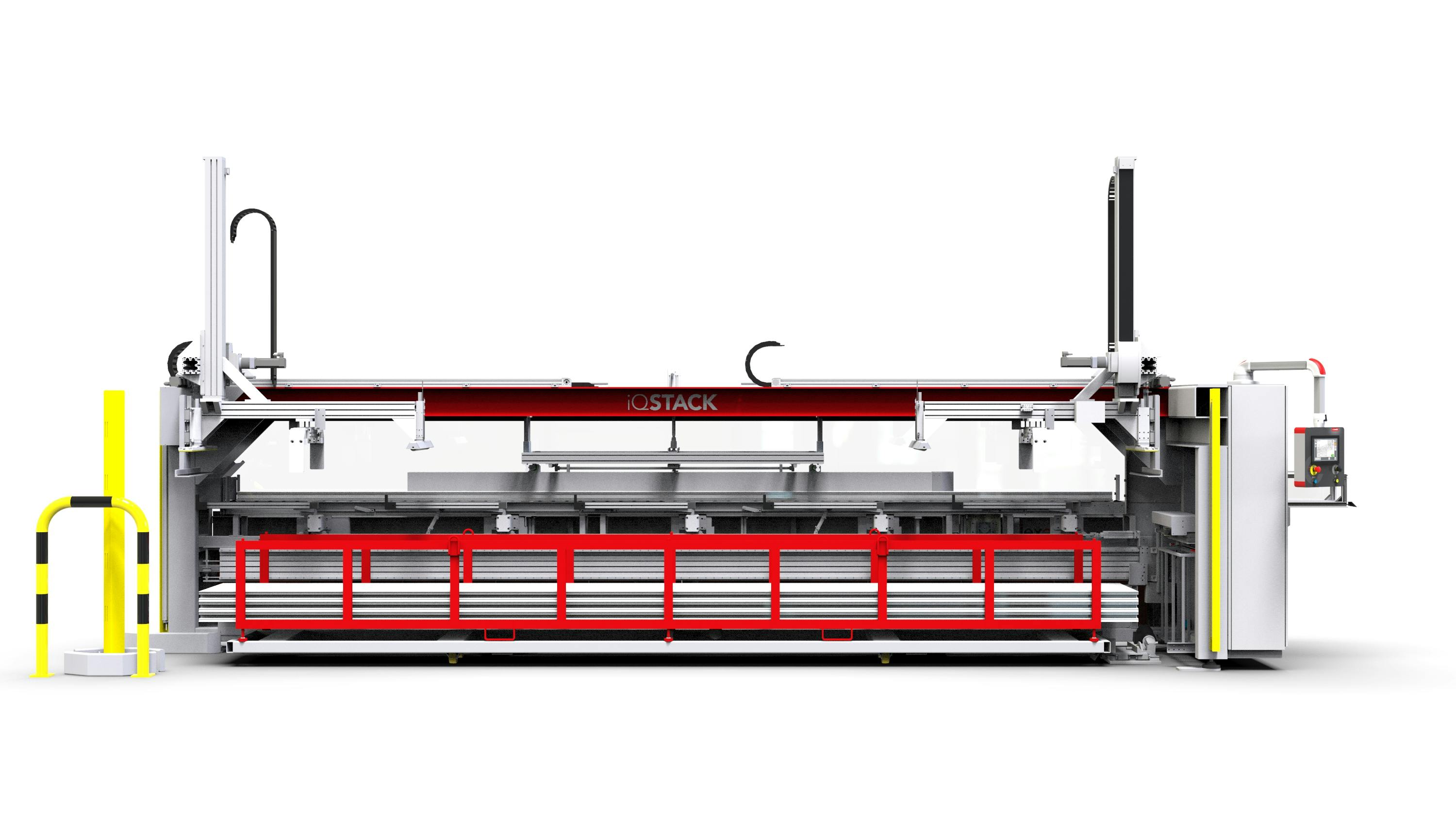 Exelliq's iQ Stack automates stacking of extruded profiles.