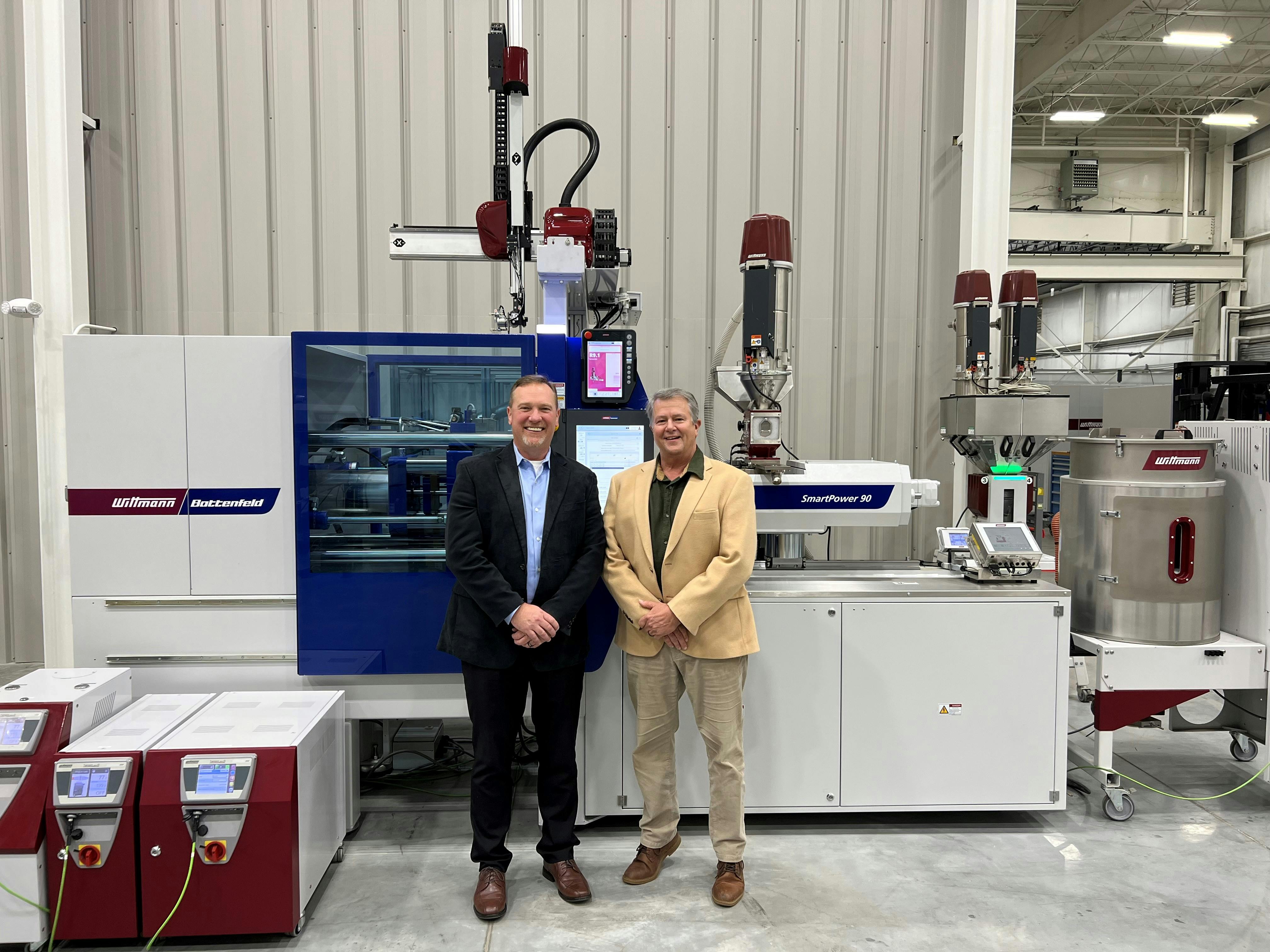 Sonny Morneault, left, is replacing David Preusse as president of Wittmann USA.