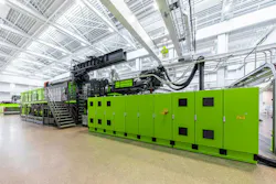 Engel has installed an injection molding machine with more than 6,000 tons of clamping force to its St. Valentin, Austria, technical center. Engel has installed an injection molding machine with more than 6,000 tons of clamping force to its St. Valentin, Austria, technical center.