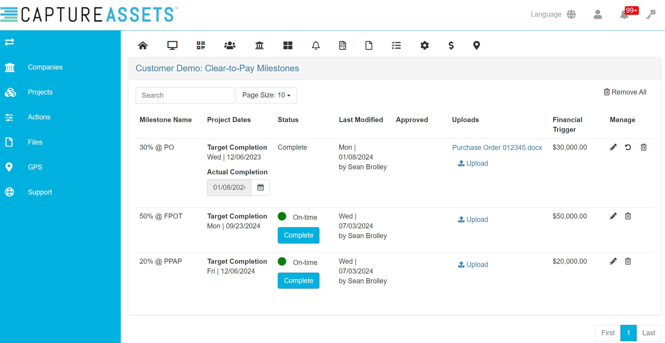 Clear to Pay is a new function available in CaptureAssets' tool tracking software.