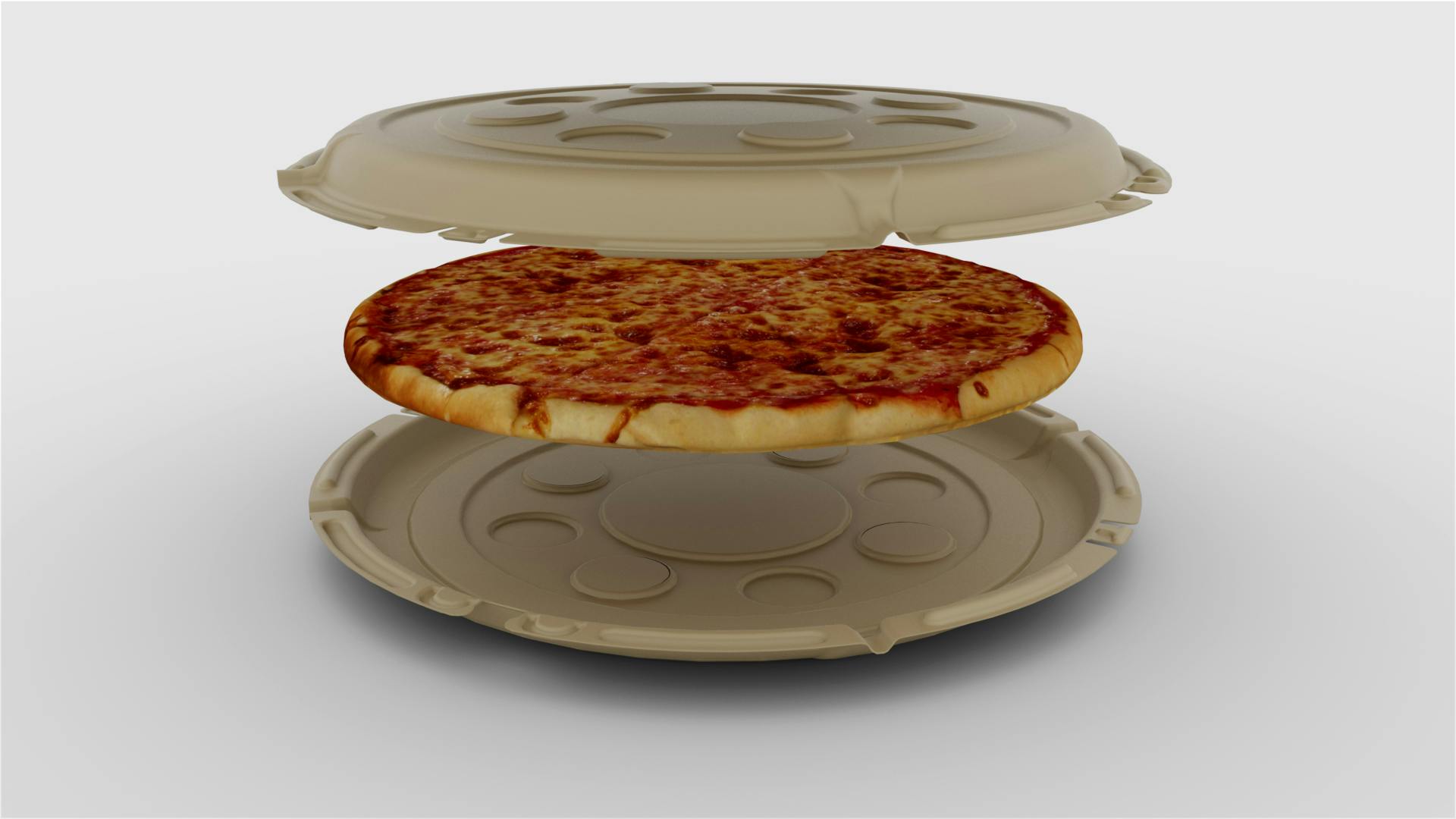 BMG has designed a new pizza box that can be manufactured on its new NXT thermoforming platform. The puck-and-well design of the paperboard boxes allows them to be stackable and helps drain grease away from the pizza,
