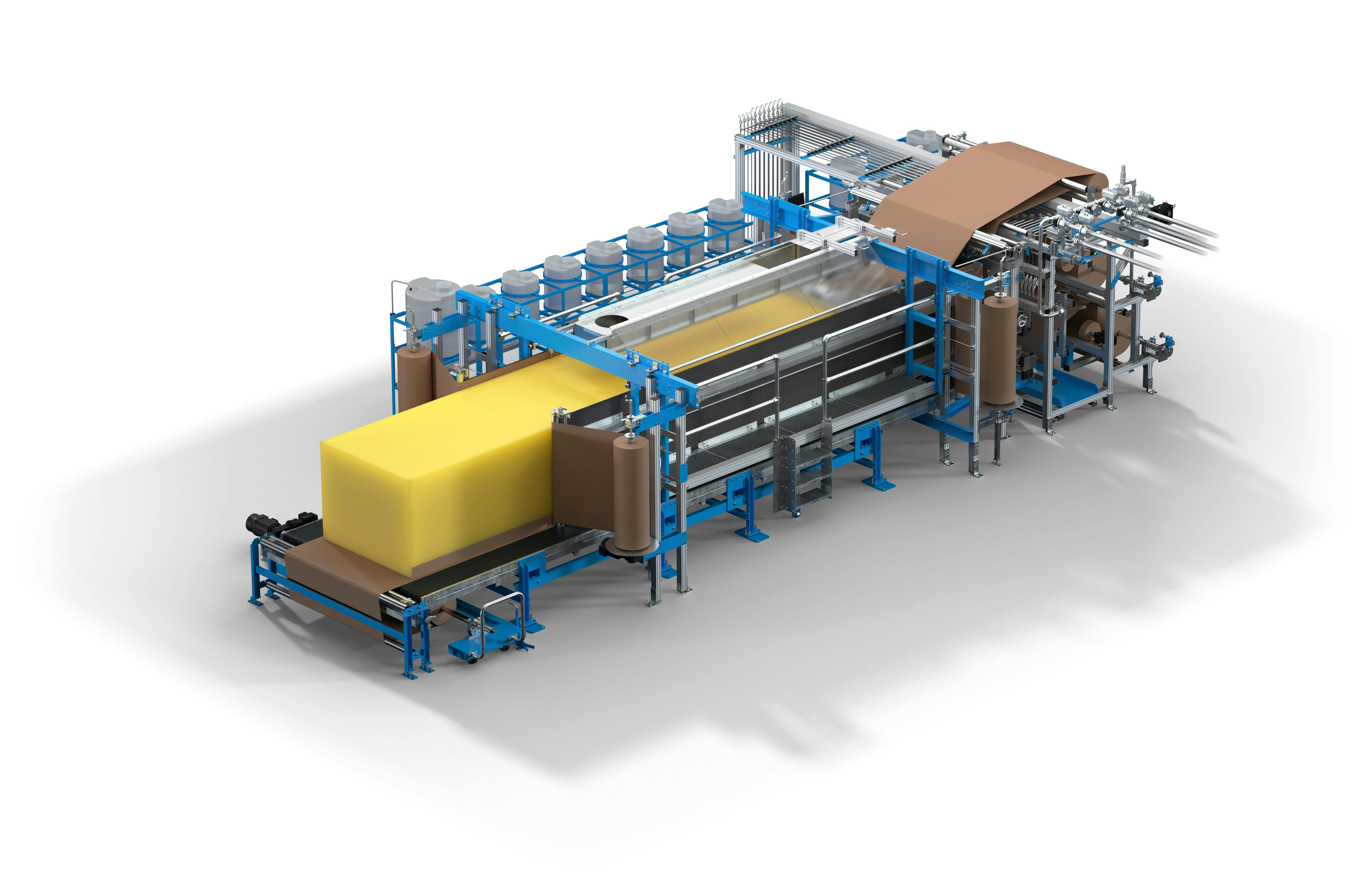 The ultra-compact JFlex evo system with a 581-square-foot footprint and a height of 9.8 feet saves valuable production space.