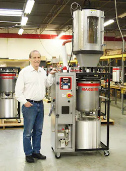 Steve Maguire, founder of auxiliary equipment maker Maguire Products Inc., Aston, Pa., poses with one of his many products. Steve Maguire, founder of auxiliary equipment maker Maguire Products Inc., Aston, Pa., poses with one of his many products.