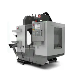 The Haas DM-3 drilling and milling machine has a 40-taper spindle and 18+1 tool changer. The Haas DM-3 drilling and milling machine has a 40-taper spindle and 18+1 tool changer.