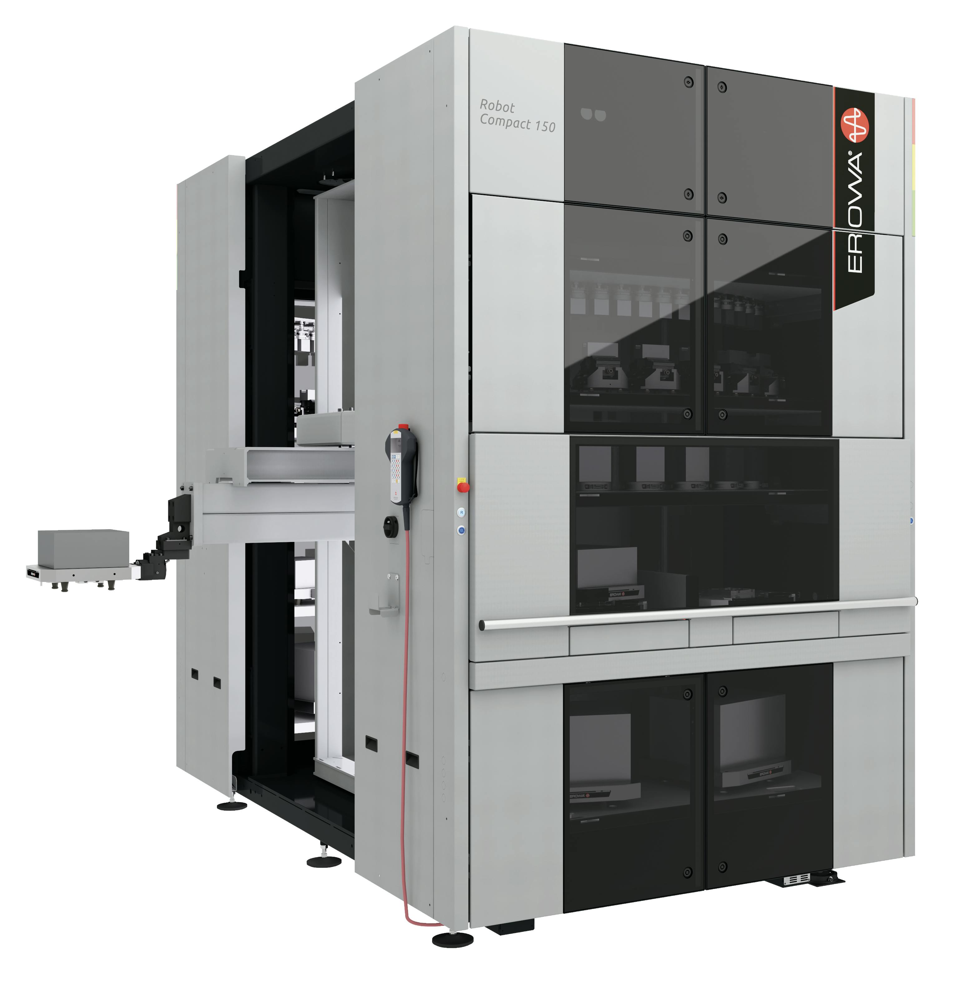 Erowa's Robot Compact 150 is expandable and offers an extra-long X-axis reach.