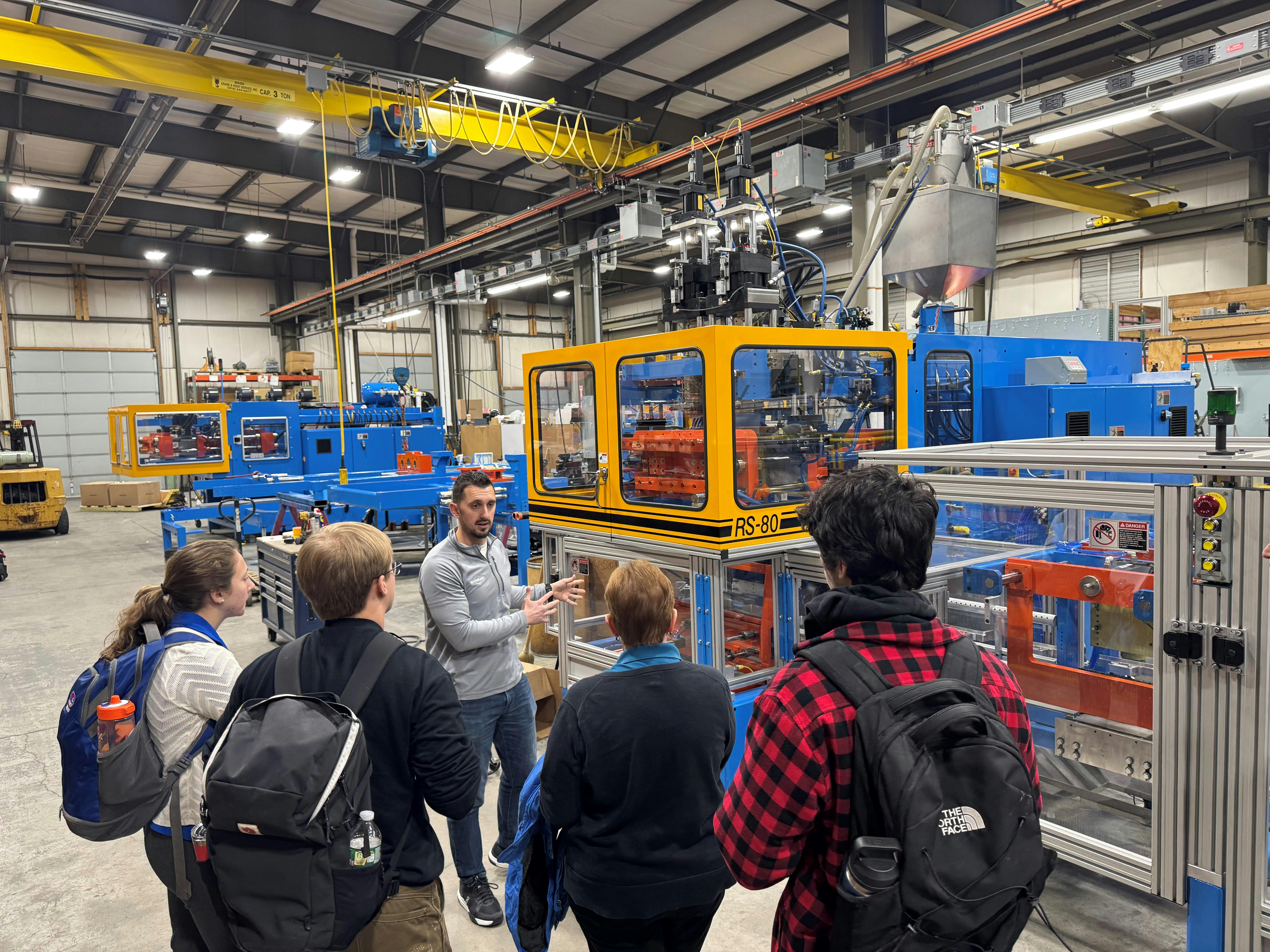 University of Massachusetts Lowell students visited Rocheleau Tool and Die as part of their senior project.