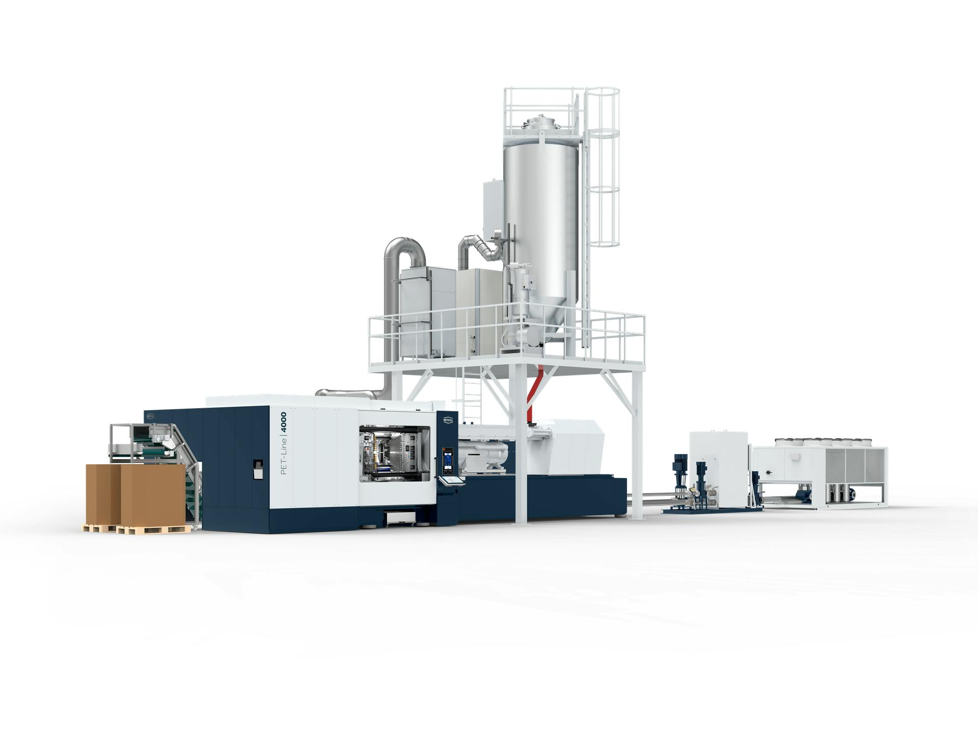 The upgraded Netstal PET-Line 4000 is energy efficient and can run up to 192 preforms per mold.