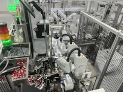 Currier Plastics has invested in automation, including these Epson SCARA robots. Currier Plastics has invested in automation, including these Epson SCARA robots.