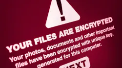 Computer screen displays notification of a cyberattack. Computer screen displays notification of a cyberattack.