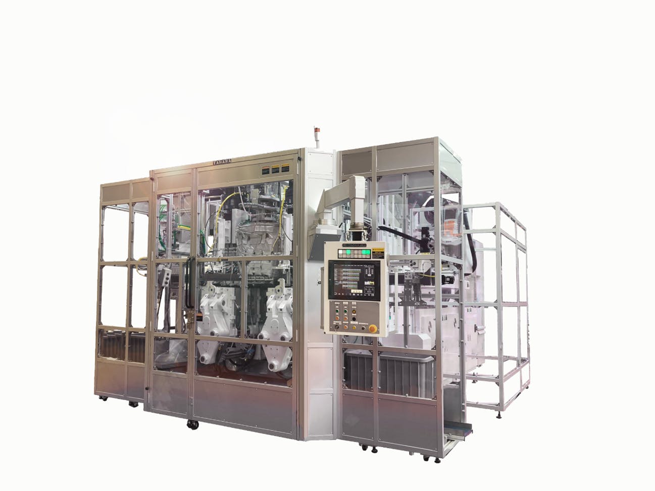 The Tahara MDB blow molder enables blowing of bottles with an inner layer of PCR, bioresins or other sustainable materials.