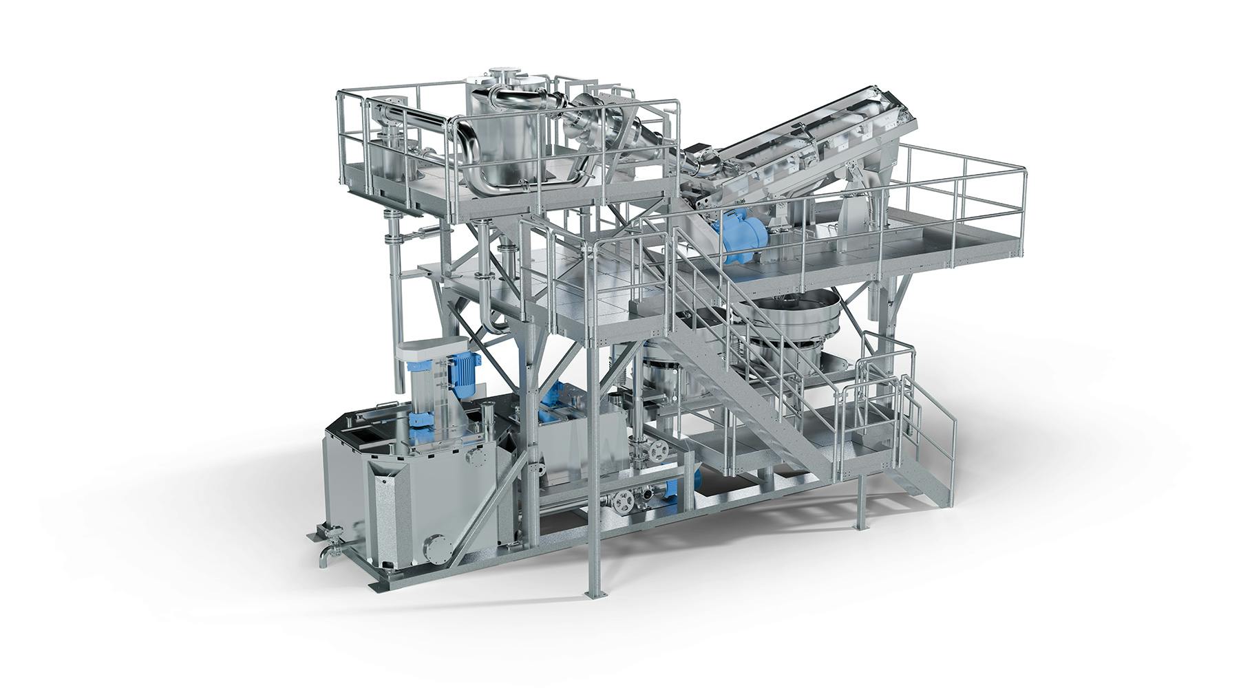 Herbold Meckesheim's Hydrocyclone separates and purifies plastic materials for recycling.