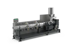 Battenfeld-Cincinnati's BC 120-40 DVT single-screw extruder features two-zone degassing. Battenfeld-Cincinnati's BC 120-40 DVT single-screw extruder features two-zone degassing.